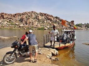 East ferry across the river toward Anegundi