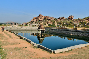 Tank along Bazaar road leading to Vitthala