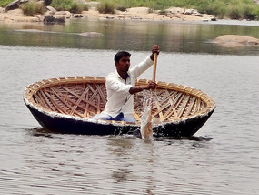 Wicker boat in Hampi