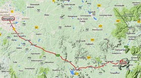 Bangalore to Yelagiri Route