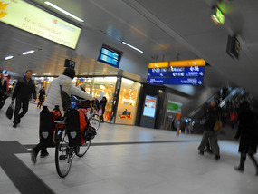 Biking at Dusseldorf Train Station
