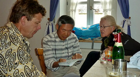 Dave, Hiro and Mi Planning the next ride