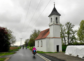 Junko by the church