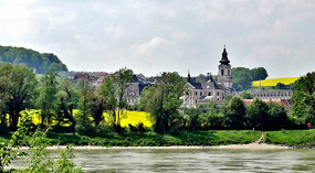 Town of Wilhering Across the Donau
