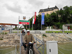 Grein Ferry with Castle Behind