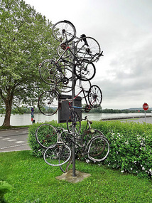 Bicycle Sculpture Advertising Ybbs  Museum
