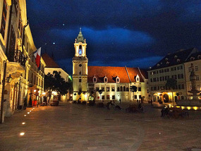 Bratislava at Night, During Full Moon Too