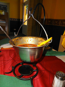 Cauldron of Soup is Common Hungarian Menu Item