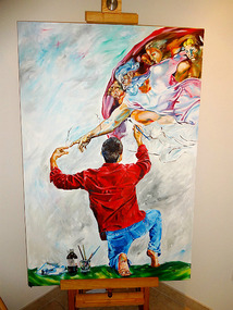 Artist's Brush Giving Life to God