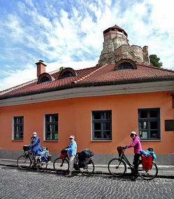 In Front of El Greco Guesthouse in  Ezstergom 
