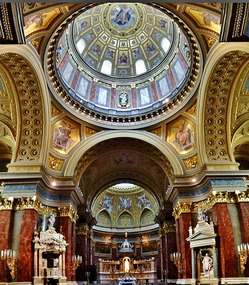 Inside St. Stefan's Basilica in Budapest