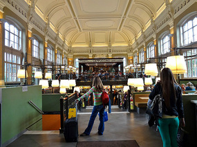 Inside McDonald's at Nyugati Station in Budapest