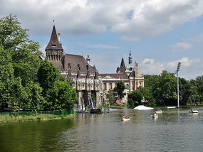 Vajdahunyad Castle and Park Near Heroes Square