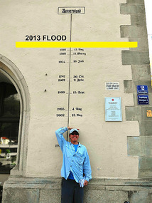 The water in Passau is up to the yellow line today