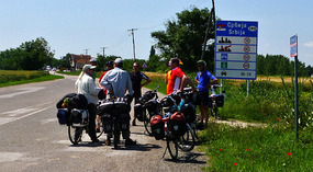Germans waited to talk to us at the Serbian Border