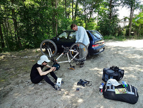 Second flat of the trip for Dave was in Serbia