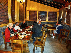 Rescuers Huddled at Ushba Guesthouse