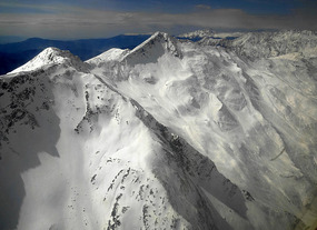 Snowy Caucasus from the MI-171's window