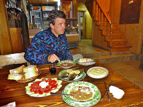 Typical Meal at Ushba Guesthouse