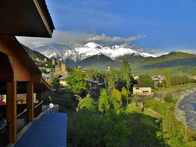 View from our room at Ushba Guesthouse