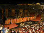 Curtains on the proscenium