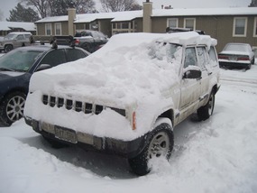 Jeep Buried in Snow