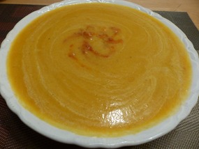 Carrot Coconut Milk Soup with Ginger & Harissa