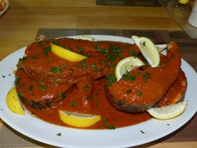 Salmon Steaks with Chraimeh Sauce