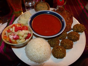 Israeli Platter at Shanti Shanti Restaurant, San P