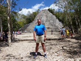 At Nohoch Mul Pyramid