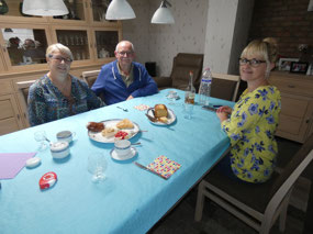 Christine, WIlfrid, Amelie at Christine's House