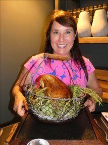 Aviva with a Duck at David Toutain