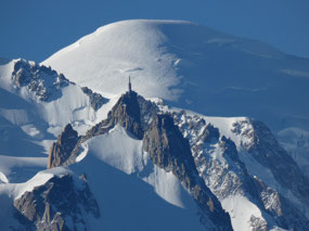 Mont Blanc Peak with Auguille du Midi Station
