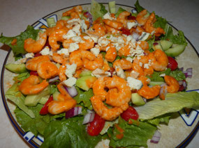Buffalo Shrimp Salad