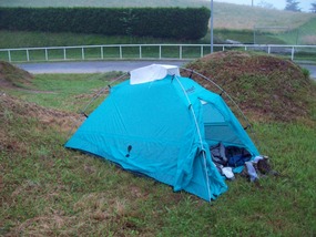 My Tent on the Football Field