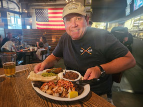 Doug with Carne Asada at Sidewinders Grill,Bozeman