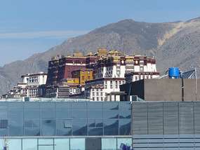 View of Potala from roof of Yak Hotel