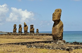 Restored moai by main town