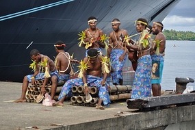 Native band that greeted us