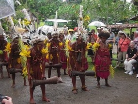 Native dancers in Bilbil village