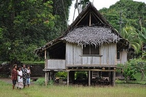 Typical long house at Bilbil village