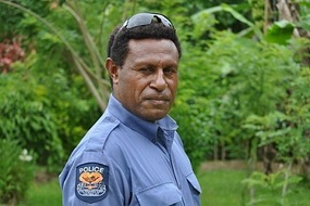 Typical PNG policeman (at butterfly garden)