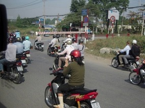 Typical street scene:  motorcycles everywhere
