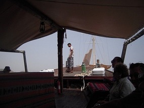 Looking forward in the dhow