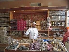 Guide in frankincense store