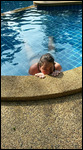 Fisch im Pool (nach 3 Stunden im Wasser)