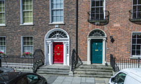 Colorful doors on Georgian buildings