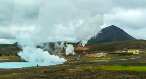Geothermal power plant near Mt. Námafjall