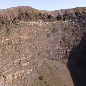 Looking into the crater