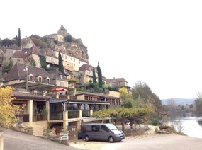 Beynac, including the chateau perched at the top